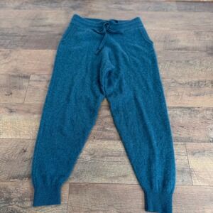 Saturday Sunday Anthropologie Teal Blue Knit Joggers Drawstring Plus Size 1X